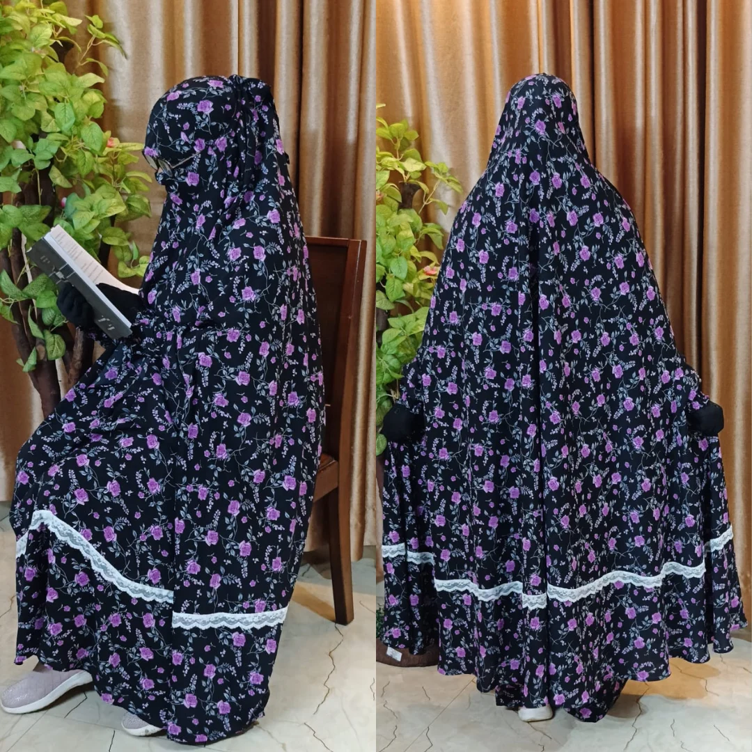 Cherry Georgette Fabric Khimar Set CG118