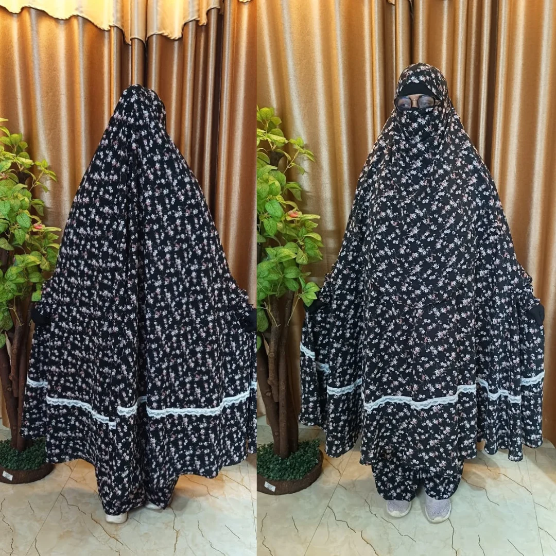 Cherry Georgette Fabric Khimar Set CG122