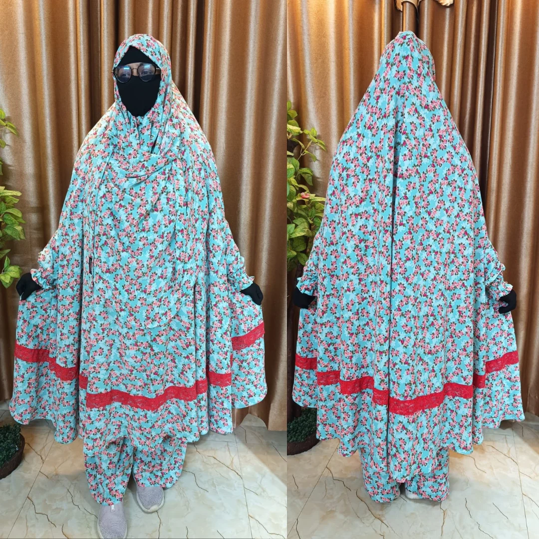 Cherry Georgette Fabric Khimar Set CG123